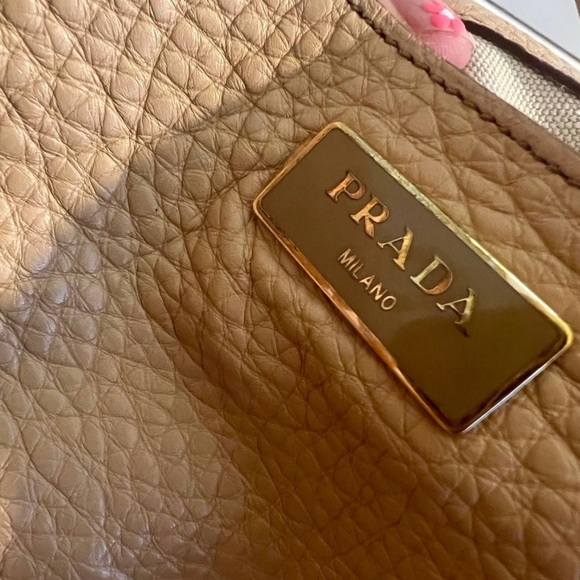 Authentic Prada Beige Leather Shoulder Bag w/certification paperwork - Picture 7 of 15